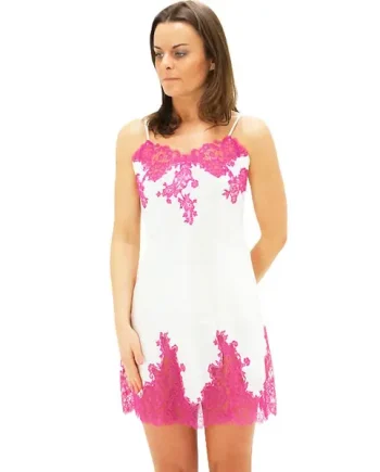Marjolaine Silk and French Lace Chemise Ivory
