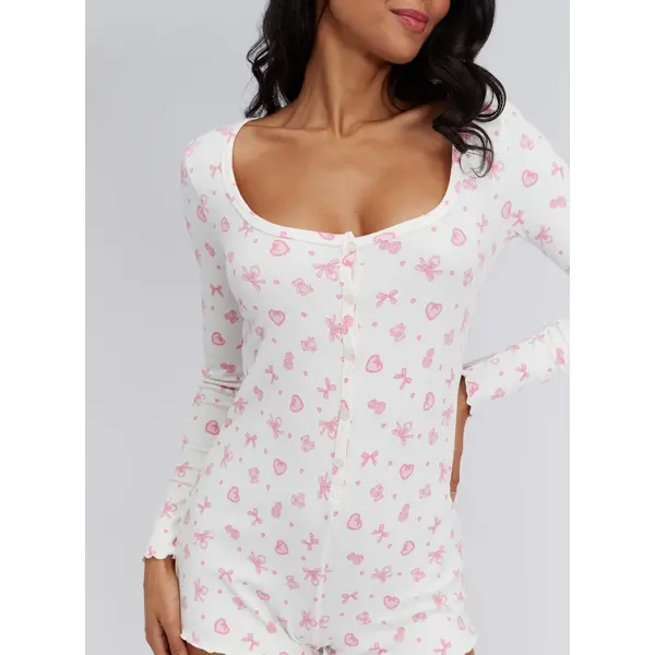 Doll core ribbed short playsuit