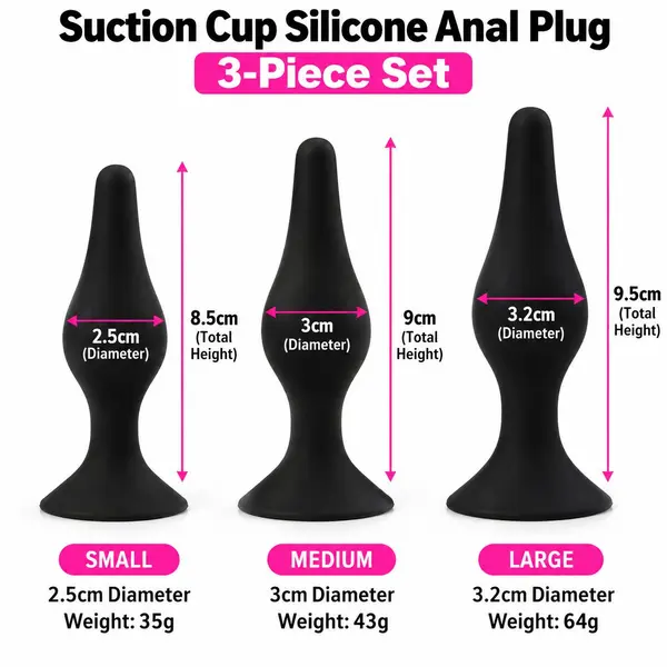 Silicone Anal Plug Training Set