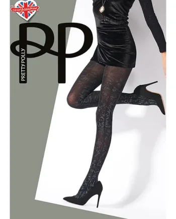 Pretty Polly Silver Baroque Print Tights