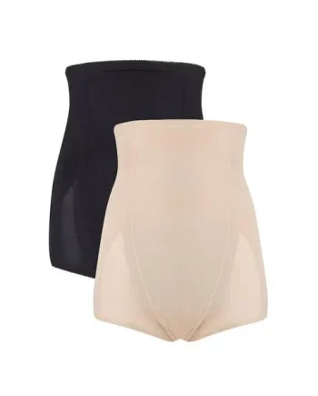 Hourglass Firm Control High Waist Brief 2 Pack - Black/Caramel