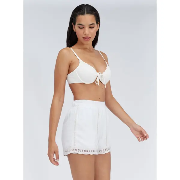 Linen blend beach shorts