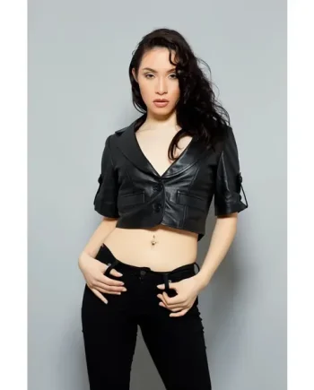 Women's Leather Waistcoat – High-Waisted (Hilfi)
