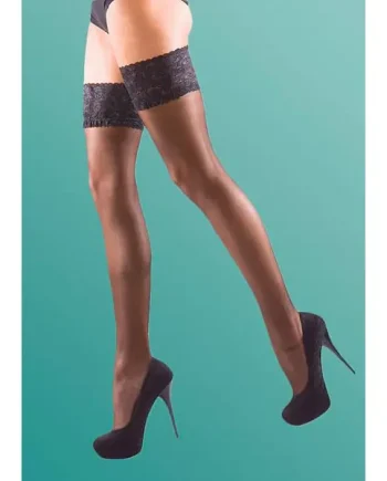 Silky Super Shine Lace Top Hold Ups