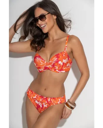Free Spirit Frill Waist Bikini Brief - Orange Tropical