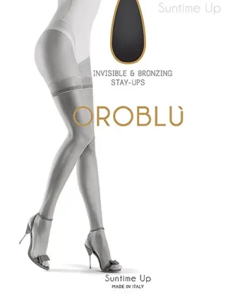Oroblu Suntime Bronze Effect Diamond Top Hold Ups