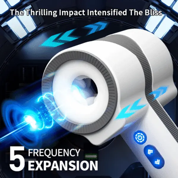 Handheld Blowjob Masturbator 7 Vibration 5 Rotation Expansion Dual-ended Vibrator Cup