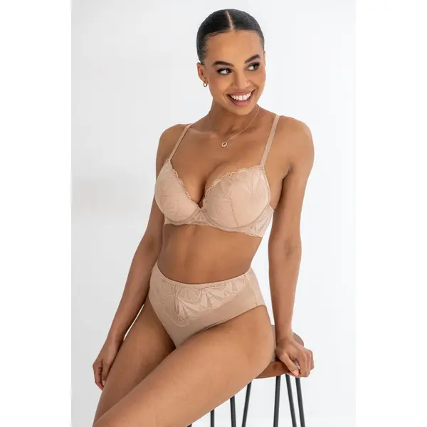 New Romance Push Up Midi Brief Set - Almond