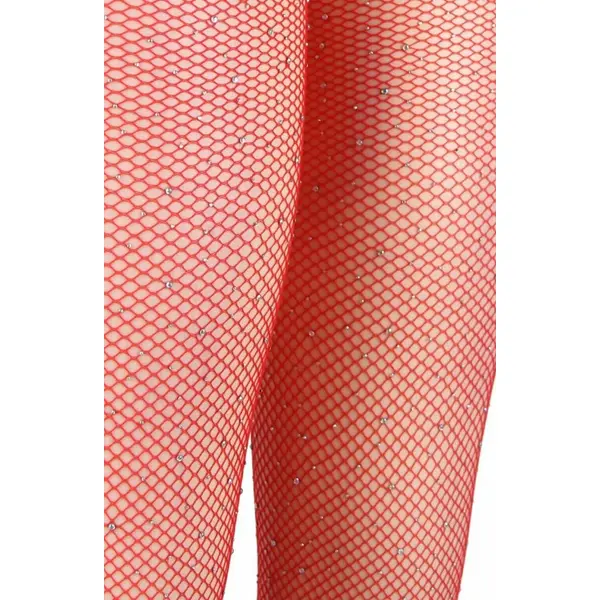 YesX YX852 Sparkly Fishnet Red