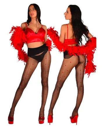 Pearl And Poseidon Bisous Heart Oil Shine Seamless Tights