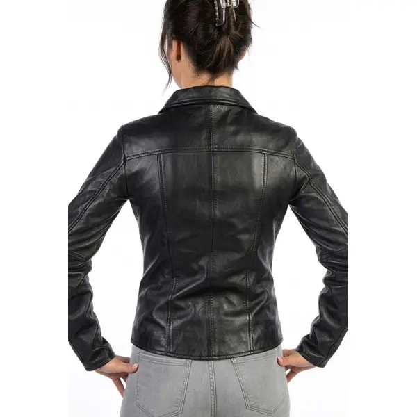 Black Leather Dress Shirt Jacket BG2