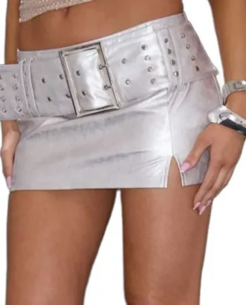 Large Buckle Mini Skirt