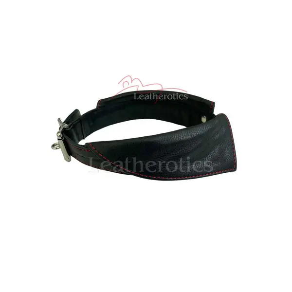 Leather Bondage Collar with Buckle