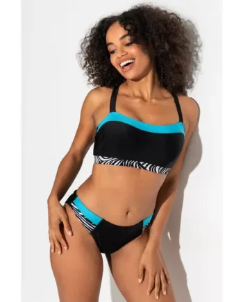 Palm Springs Colour Block Tab Brief - Black/Zebra