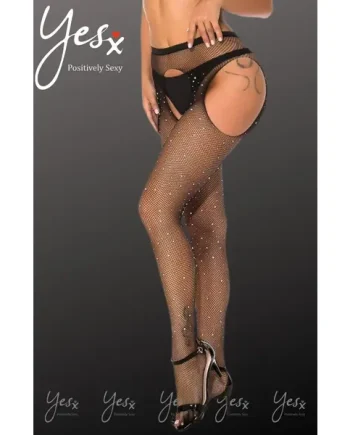 YesX YX850 Sparkly Fishnet Black