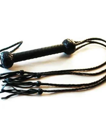 Four Tail Braided Leather Whip