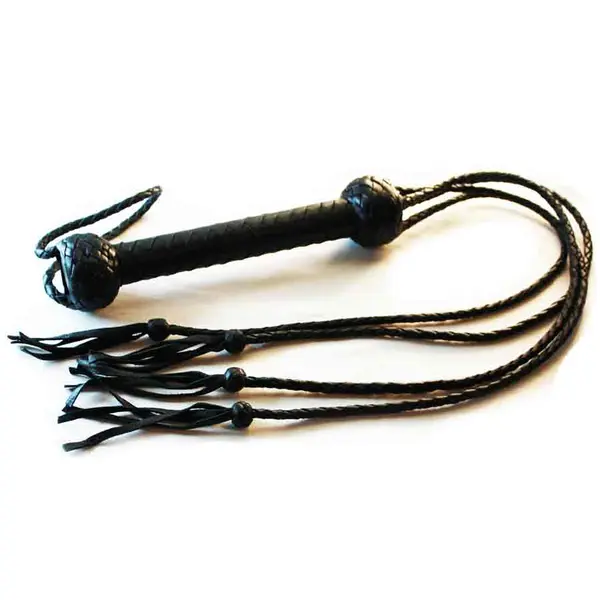Four Tail Braided Leather Whip
