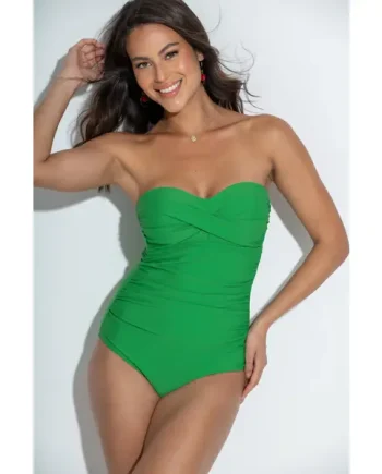 Santa Monica Strapless Tummy Control Swimsuit - Bright Green