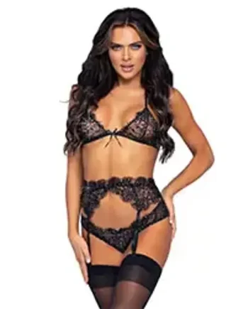Leg Avenue Bra Top Panty and Garterbelt