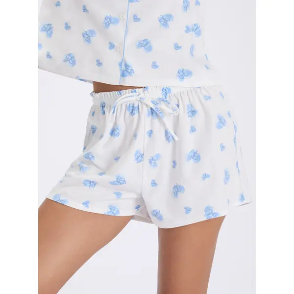 Love cloud fleece pyjama shorties in a bag