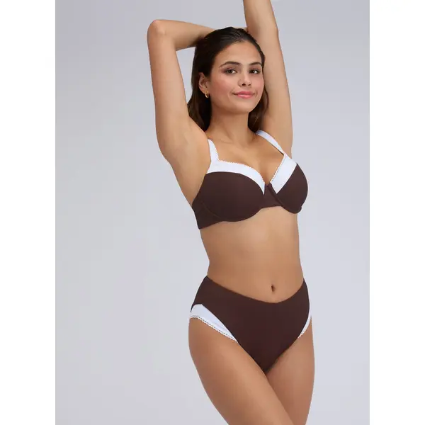 Rivoli picot high waist bikini bottoms