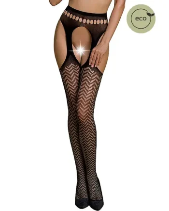 Passion Eco Adelina Strip Panty Chevron Net Tights