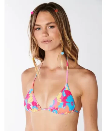 Crete floral triangle bikini top