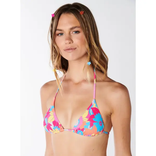Crete floral triangle bikini top