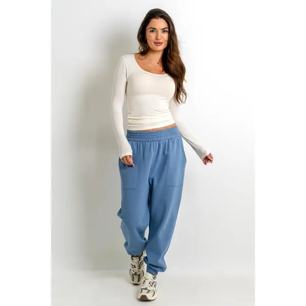 The Softest Off Duty Cuffed Jogger - Light Blue