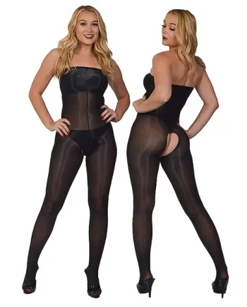 Pearl And Poseidon Ophelia Glossy Crotchless Chest High Tights