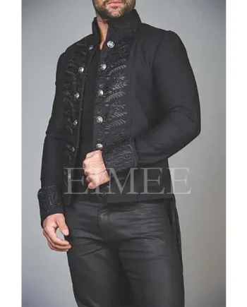 Men's Black Cotton Jacket (Arebb)