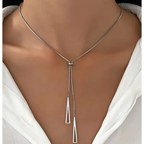 Geometric Charm Y Lariat Necklace
