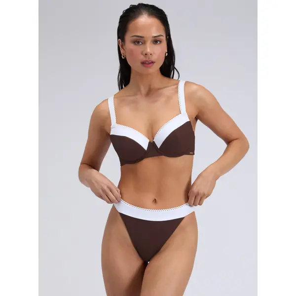 Rivoli picot tanga brazilian bikini bottoms