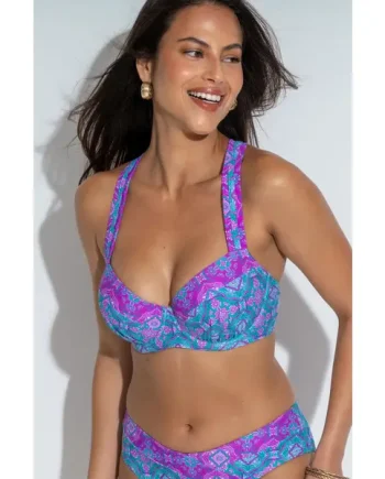 Venice Beach Underwired Lightly Padded Bikini Top - Aquaburst