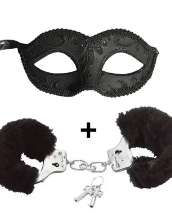 Venetian mask and handcuffs set