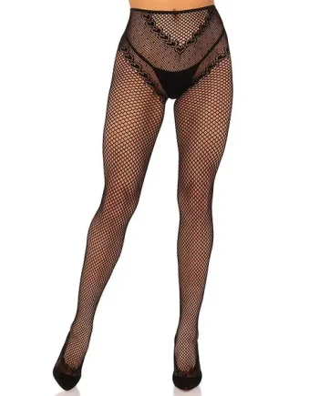 Leg Avenue Karma Crotchless Fishnet Tights