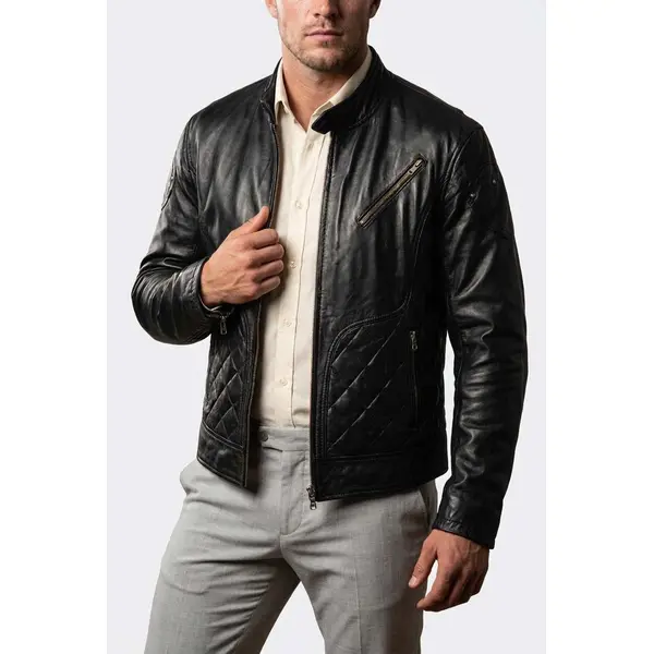 Men's Leather Stylish Jacket High Waist JCBOX