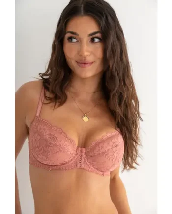 Fleur Non-Padded Underwired Balconette Bra - Rose Pink