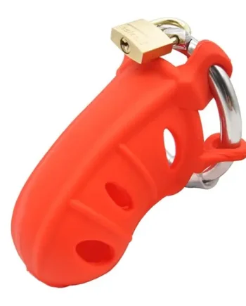 Red Demonia Silicone Chastity Cage