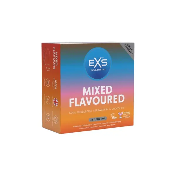 EXS boxed Mixed Flavoured condoms 48