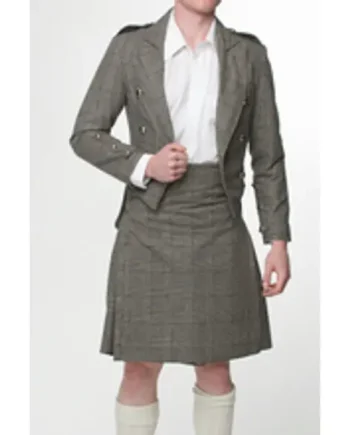 Tweed Wool Kilt Set Traditional Prince Charlie Jacket