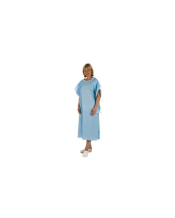 Unisex Blue Patient Wrap Gown
