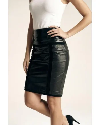 Leather perforated skirt