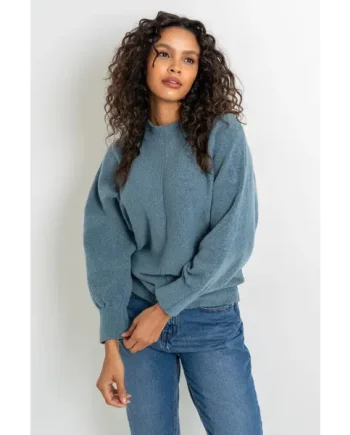 The Cuddle Me Batwing Knit Jumper - Light Blue