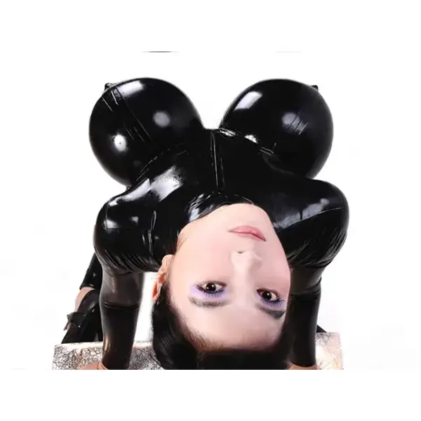 Latex Unisex Boobilicious Inflatable Boobs Catsuit
