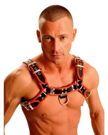 Fist Leather Chest Harness • Red