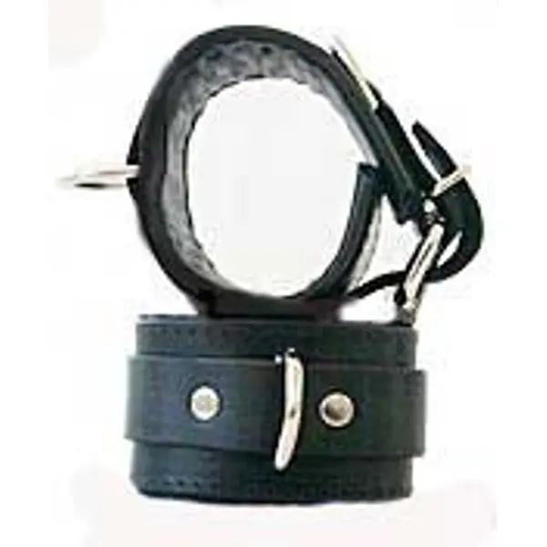 Wrist Cuffs Black Leather Bondage