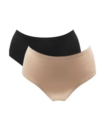 Effortless No VPL Invisible Shorty 2 Pack - Black/Toffee