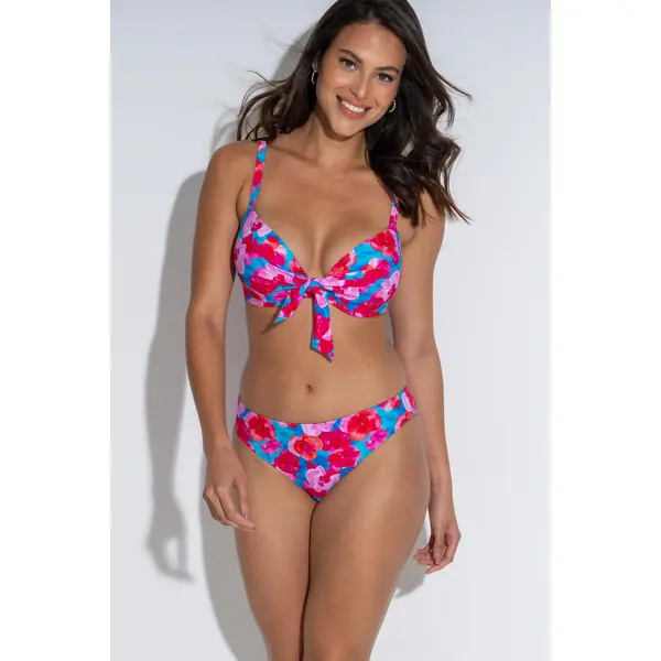 Marrakesh Mid Rise Bikini Brief - Blue/Pink