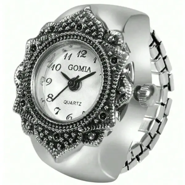 Retro Octagonal Unisex Quartz Finger Ring Watch
